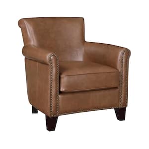 Kailee Brown Leather Arm Chair