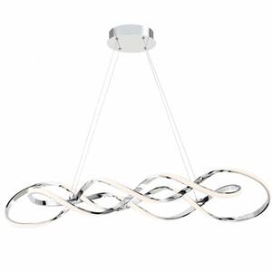 Interlace 39 in. 490-Watt Equivalent Integrated LED Chrome Pendant with Composite Shade