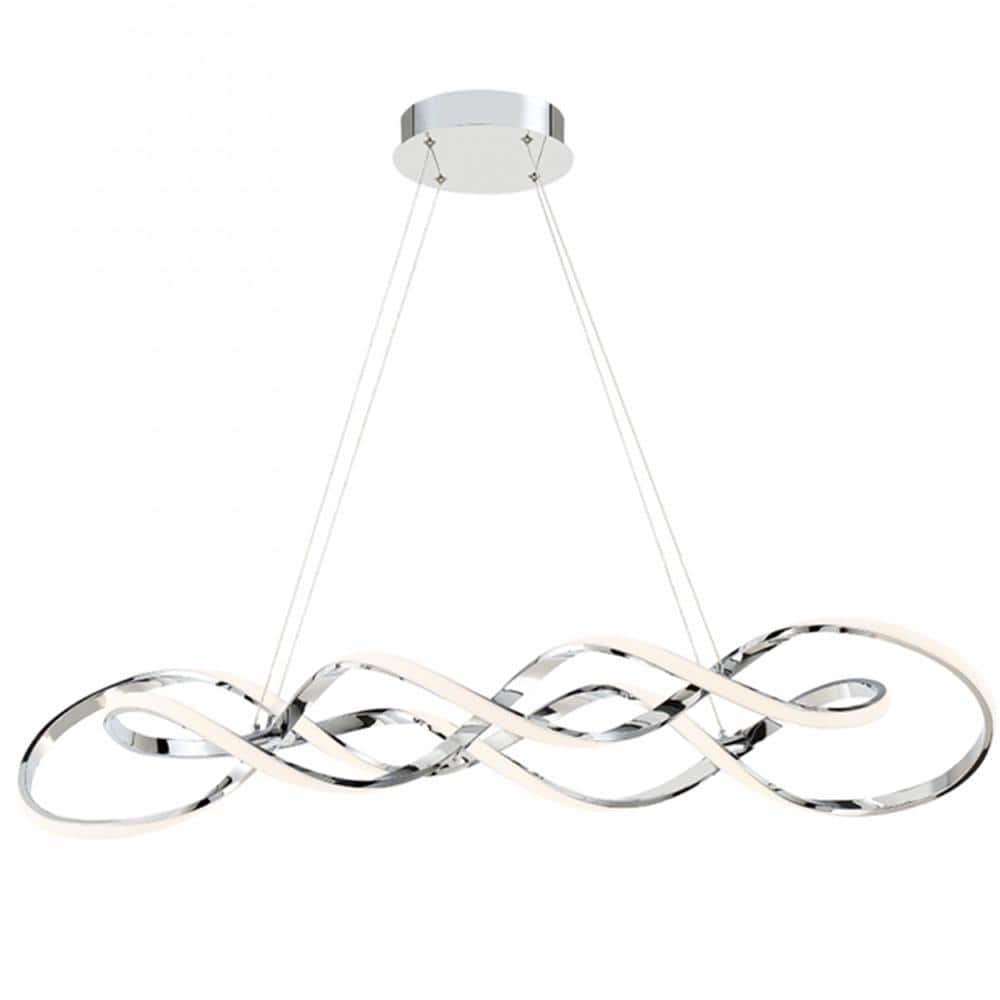 Elysian Chrome 39" LED Pendant with Frosted Diffuser - Indoor/Outdoor
