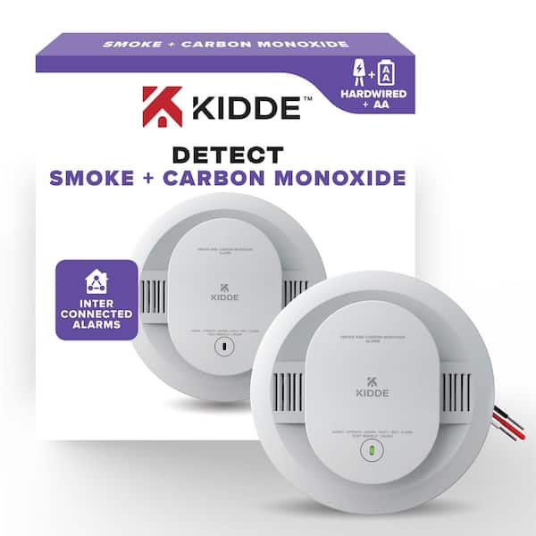 Kidde Hardwired Combination Smoke and Carbon Monoxide Detector with Interconnected Alarm and LED Warning Lights
