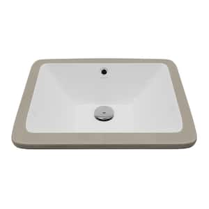 Valera 17 in. x 13-3/4 in. Rectangular Undermount Vitreous China Bathroom Sink in White