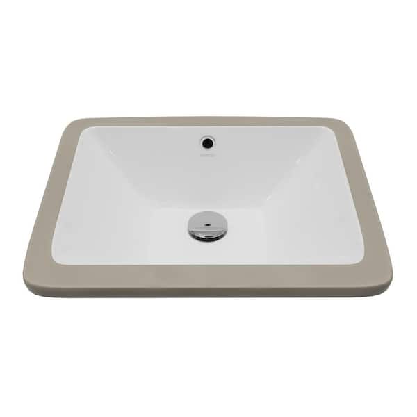 Valera 17 in. x 13-3/4 in. Rectangular Undermount Vitreous China Bathroom Sink in White