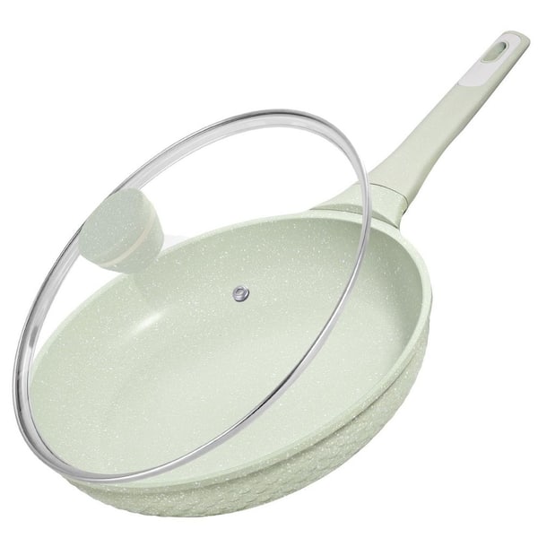 Granite Nonstick Saute Pan 11 qt. Cast Aluminum with Lid, Healthy PFOA/PFAS-Free for All Stovetops, 1 Piece