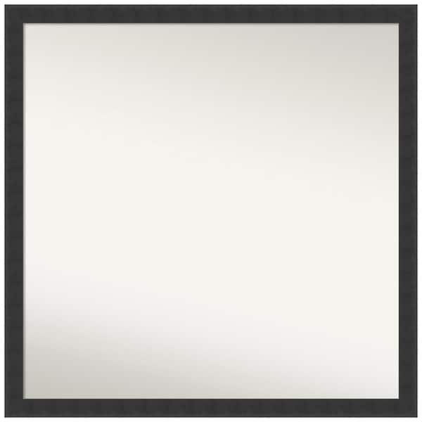 Amanti Art Mezzanotte Black 28 in. W x 28 in. H Non-Beveled Wood Bathroom Wall Mirror in Black