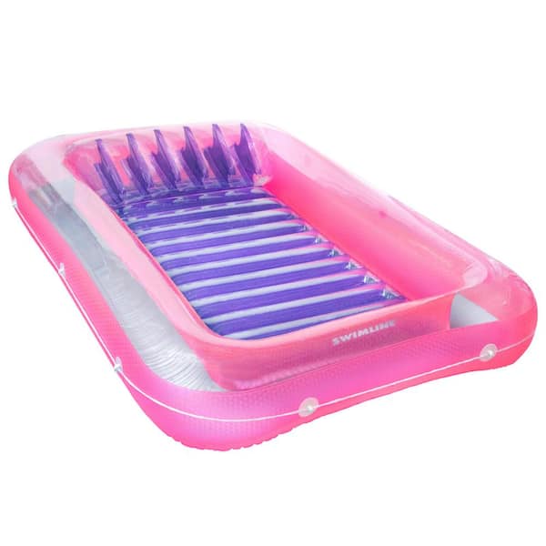 Classic Edition Pink Inflatable Suntan Tub Floating Pool Hybrid Lounge