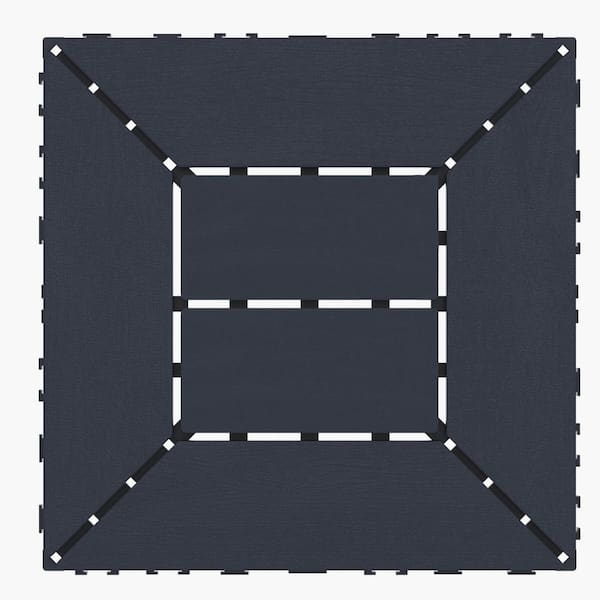 DENISLAWN 12 in. x 12 in. Plastic Interlocking Deck Tiles, Figure 8 Pattern Outdoor Flooring Tile in Grey(44-Pack)