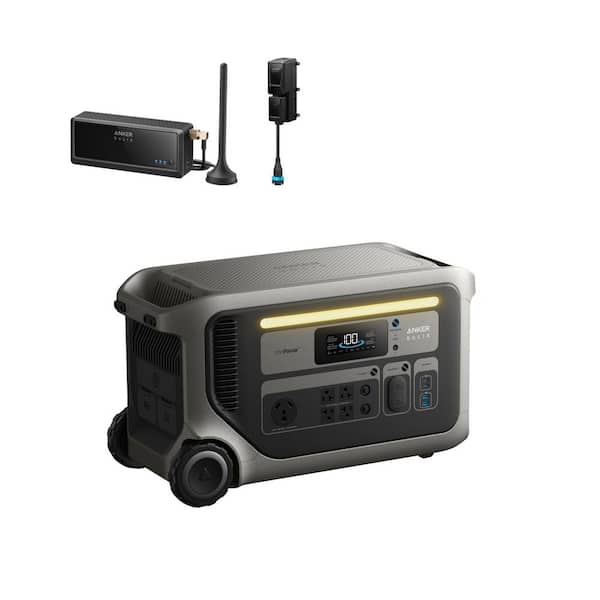 SOLIX F3000 3600W Push Button Start Solar Generator with Power Saver Kit, Bi-Directional Inlet Box and Smart Meter