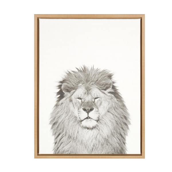 Kate and Laurel 24 in. x 18 in. "Lion" by Tai Prints Framed Canvas Wall Art
