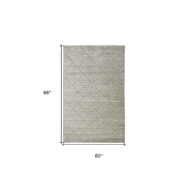 2 ft. x 8 ft. Gray, Ivory Striped Area Rug