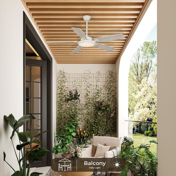 TOZING 52 in. Indoor Wood Low Profile Propeller Flush Mount