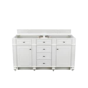 Bristol 60 in. W x 22.5 in.D x 32.8 in. H Double Bath Vanity Cabinet Without Top in Bright White