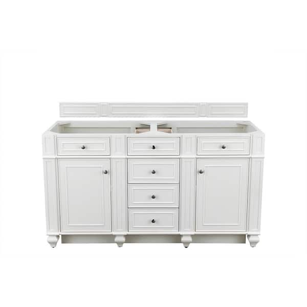 Bristol 60 in. W x 22.5 in.D x 32.8 in. H Double Bath Vanity Cabinet Without Top in Bright White