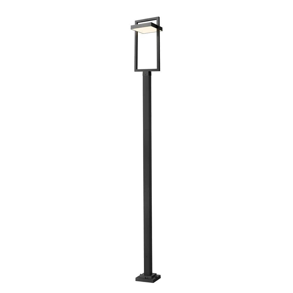 Luttrel 123 in. 1-Light Black Aluminum Hardwired Outdoor Weather Resistant 