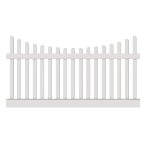 Weatherables Hampshire 3 ft. H x 6 ft. W White Vinyl Picket Fence Panel Kit