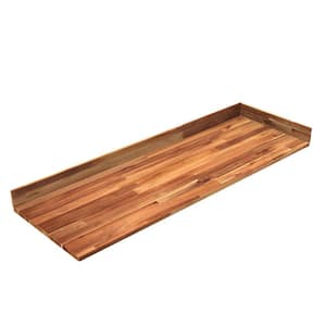 73 in. x 24 in. x 1 in. Acacia Vanity Top with Backsplash, Golden Teak