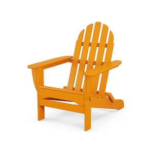 Classic Tangerine Plastic Patio Adirondack Chair