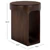 SAFAVIEH Lobone 16 in. Dark Brown Wood Round End Table ACC3265A