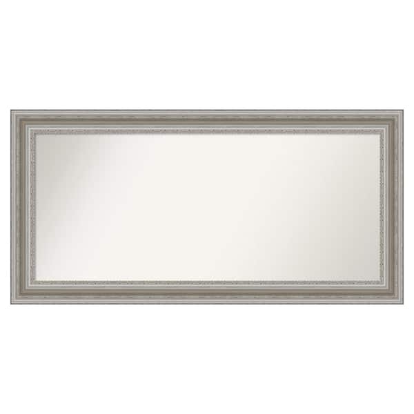 Amanti Art Parlor Silver 51.5 in. x 25.5 in. Cusom Non-Beveled Framed Bathroom Vanity Wall Mirror