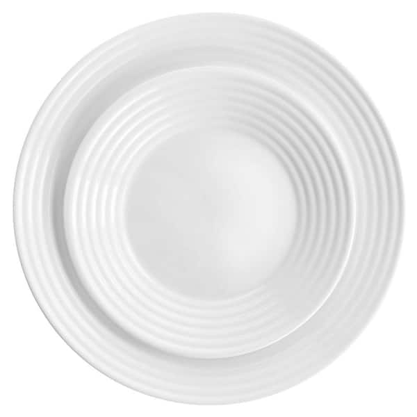 Arcopal Soup Plates Set, Extra Sturdy Opal Glass Dinnerware,  20 cm, White, 12 Pieces: Dessert Plates