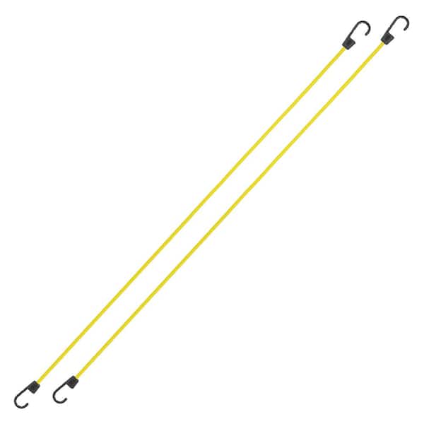48 in. Standard Yellow Bungee Cord with Hooks - 2 pack