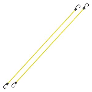 48 in. Standard Yellow Bungee Cord with Hooks - 2 pack