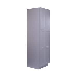 Bremen 30 in. W x 24 in. D x 90 in. H Gray Plywood Assembled Pantry Kitchen Cabinet with Soft Close