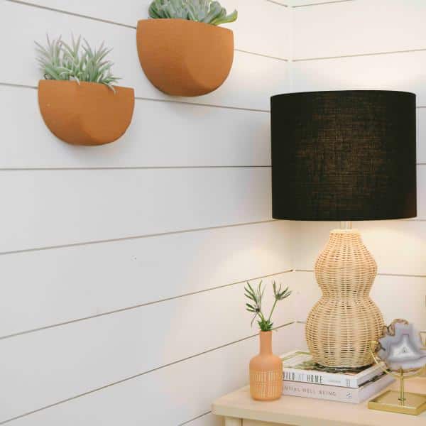 Terracotta Stoneware Wall Mount Planters, Set of 2 Sizes