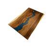 HARDWOOD REFLECTIONS 5 ft. L x 30 in. D UV Finished Saman Solid Wood Butcher Block Desktop Countertop With Live Edge and Blue Epoxy River 1530RIVBLSAM-60