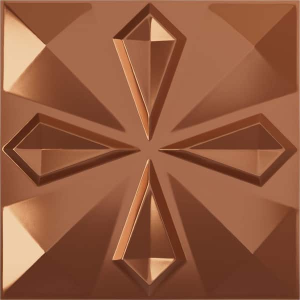 Ekena Millwork 19 5/8 in. x 19 5/8 in. Nikki EnduraWall Decorative 3D Wall Panel, Copper (12-Pack for 32.04 Sq. Ft.)