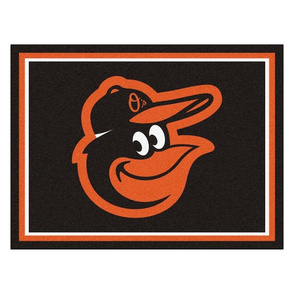 FANMATS MLB Baltimore Orioles Black 8 ft. x 10 ft. Indoor Area Rug
