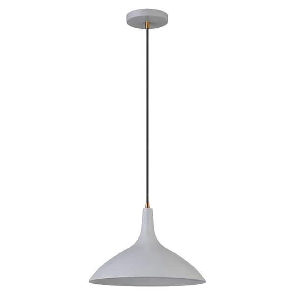 Meyer&Cross Barton 1-Light Matte Gray Pendant with Metal Shade PD0761 ...