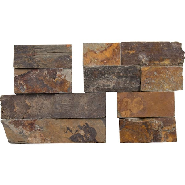 MSI California Gold Ledger Corner 6 in. x 6 in. Natural Slate Wall Tile (2 sq. ft. / case)