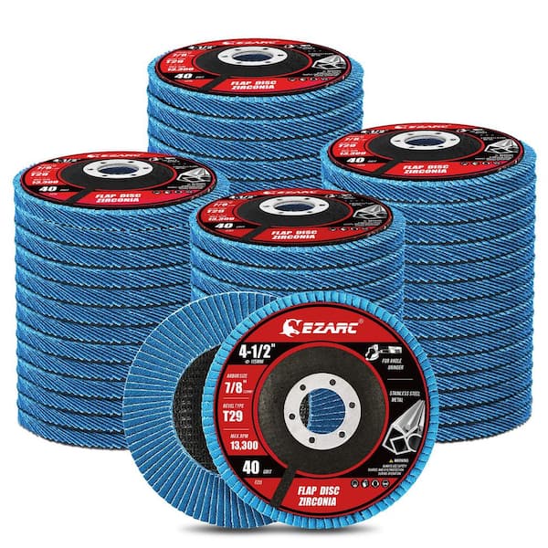 4-1/2 in. 40-Grit Zirconia Grinding and Polishing Flap Disc with Type 29 Conical Design for Angle Grinders (50-Pack)