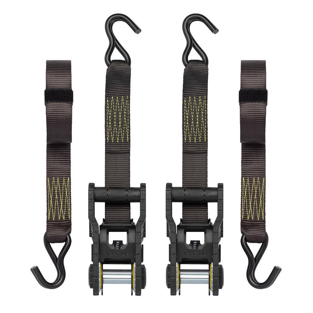 14 ft. Yellow Tactical Ratchet Tie Down Straps with 1,667 lb. Safe Work Load - 2 pack price history on PriceWatchPro