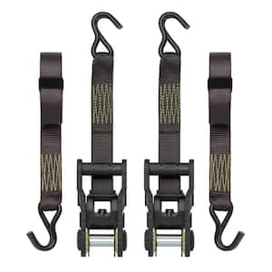 14 ft. Yellow Tactical Ratchet Tie Down Straps with 1,667 lb. Safe Work Load - 2 pack