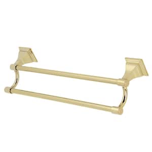 Monarch 18 in. Wall Mount Dual Towel Bar in Polished Brass