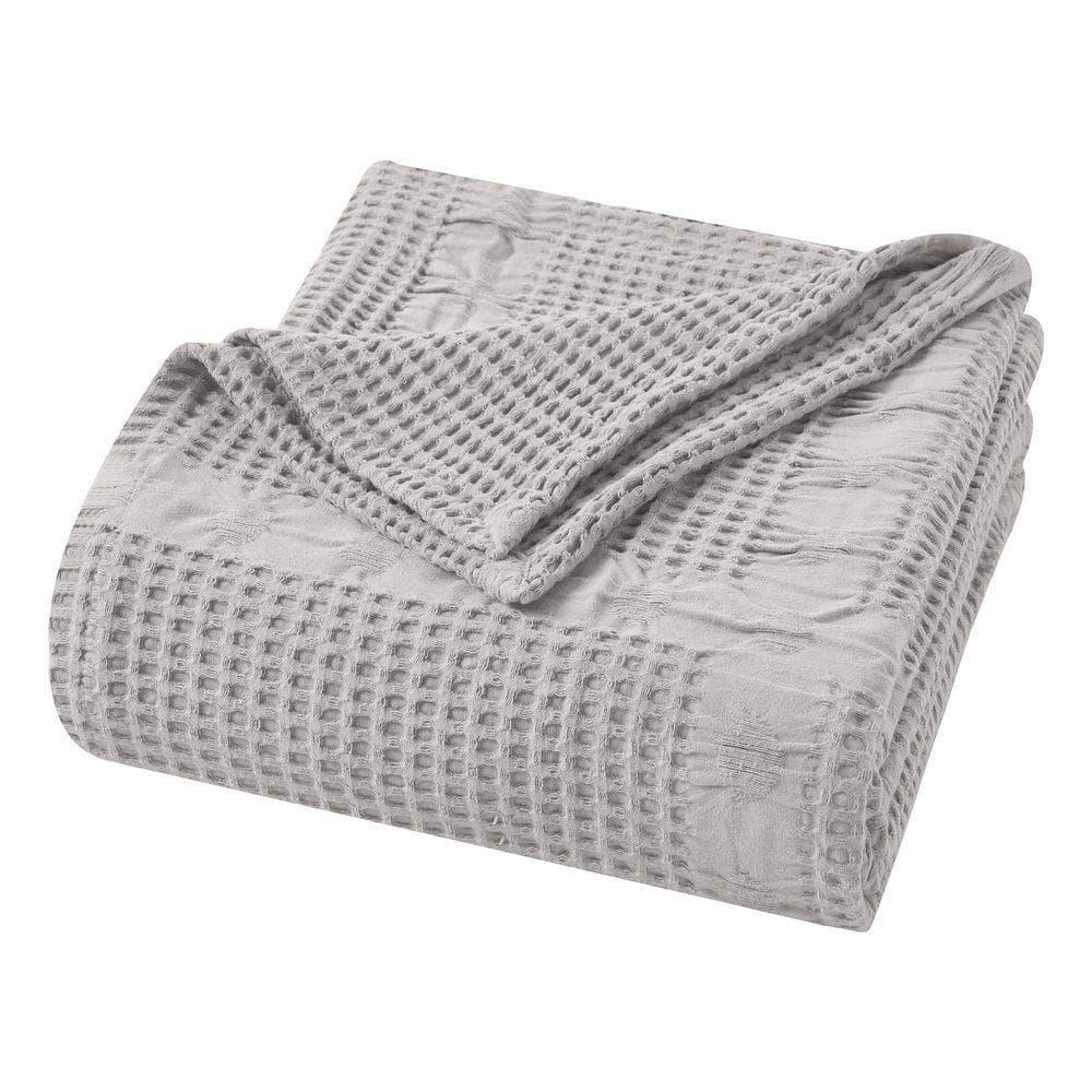 SUPERIOR Mai Platinum Geometric Waffle Medium Weight California King ...