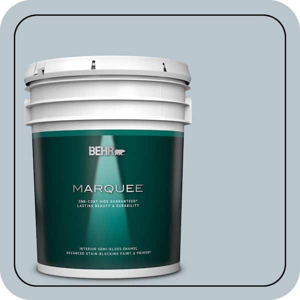 BEHR MARQUEE 5 gal. #N480-2 Flowing Breeze Semi-Gloss Enamel Interior Paint & Primer