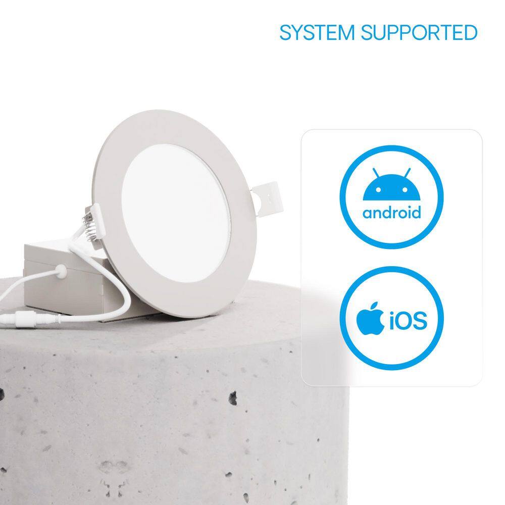 4'' Ultra-Thin Dimmable LED Smart Recessed Lighting Kit, Set of 24