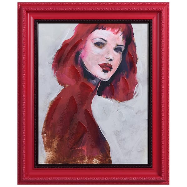 Scarlet Muse Chromatic Hand Painted Embellished Giclee Portrait Canvas Wall Art w/ Baroque 2-Tone Frame, 20 in. x 24 in.