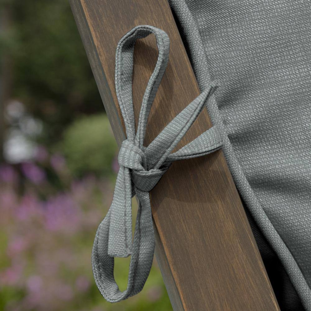 Stone Grey Tufted Polyester Outdoor Dining Chair Cushion