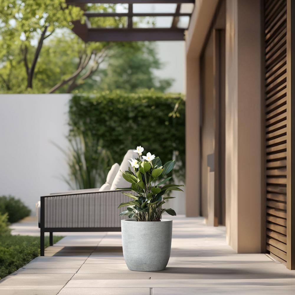 Lightweight 13.5in. x 13in. Stone Finish Extra Large Tall Round Concrete Plant Pot / Planter for Indoor & Outdoor price history on PriceWatchPro