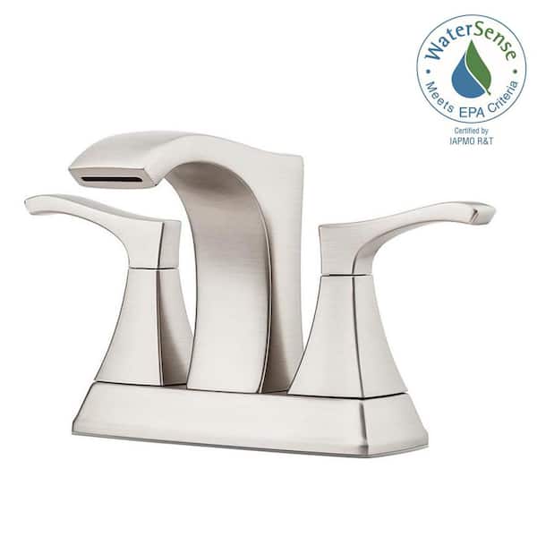 Venturi 4 in. Centerset 2-Handle Bathroom Faucet in Spot Defense Brushed Nickel