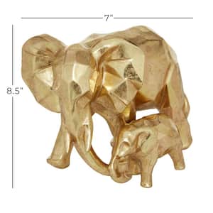 10 in. x 8 in. Gold Resin Elephant Sculpture