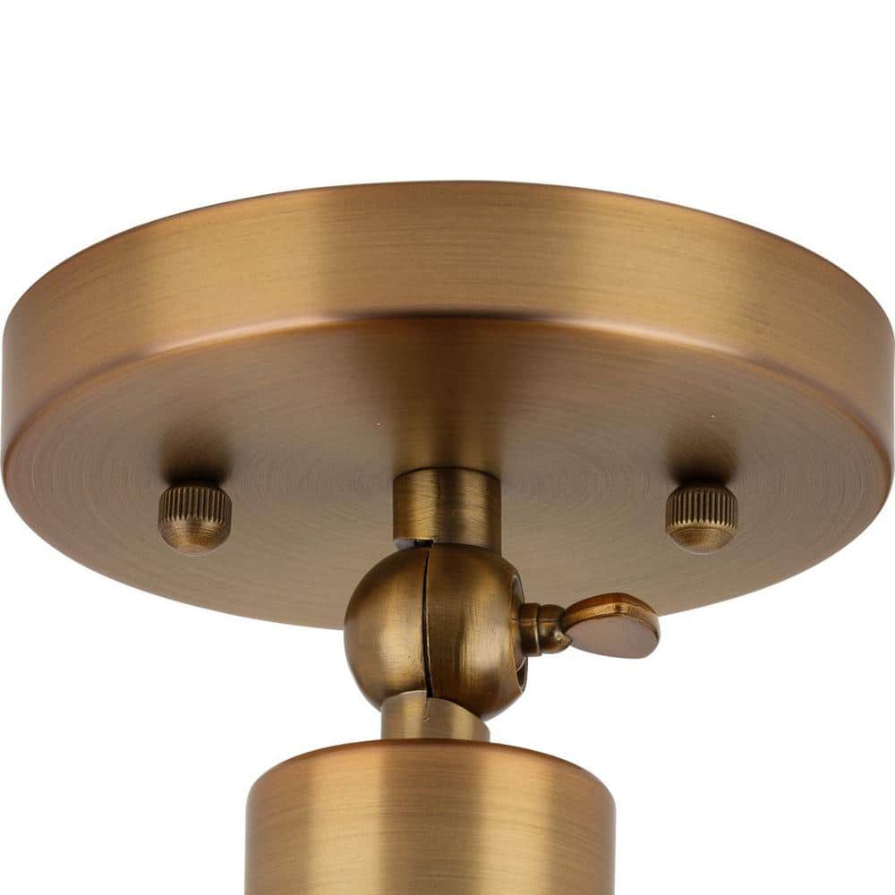 Hinton Vintage Brass 1-Light Semi-Flush Mount Ceiling Light