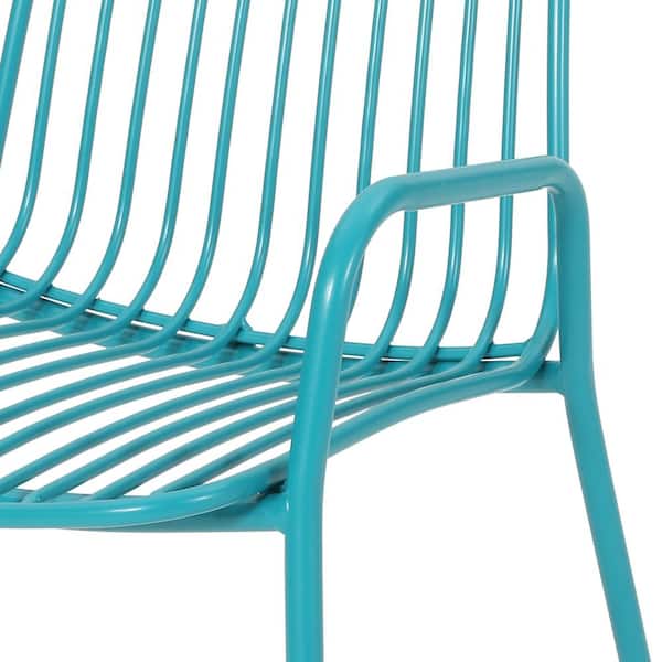 Noble House Omaha Matte Teal Metal Outdoor Club Chair 2 Pack 69407 The Home Depot Noble House Omaha Matte Teal Metal, Outdoor Furniture Omaha