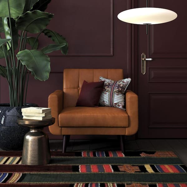 DHP Fay Camel Faux Leather Upholstered Modern Chair