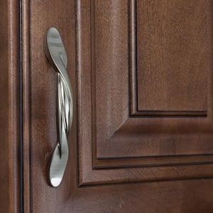 3 in. Center-to-Center Satin Nickel Twisted Cabinet Pulls (10-Pack)