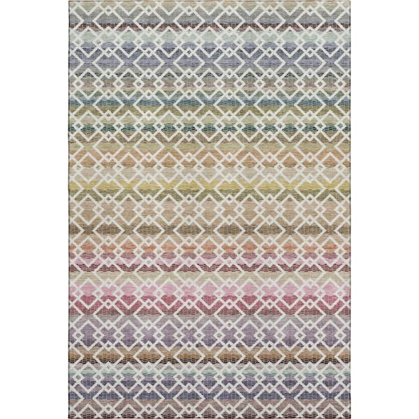 Mayfield Premium Machine Washable Abstract AMF2531 Ivory 10 ft. x 14 ft. Area Rug