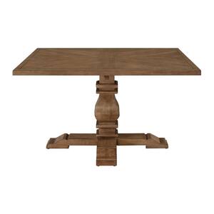 Eldridge Pedestal Dining Table with Square Top in Haze Brown